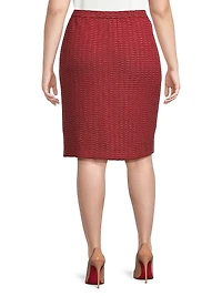 Plus Textured Stitch Knit Knee-Length Skirt