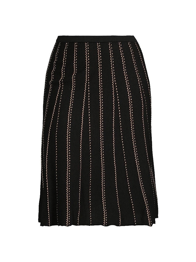 Plus Linear Metallic Midi-Skirt
