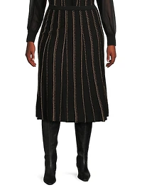 Plus Linear Metallic Midi-Skirt