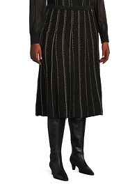 Plus Linear Metallic Midi-Skirt