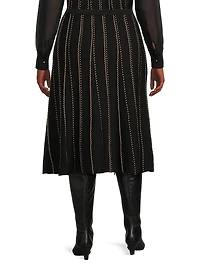Plus Linear Metallic Midi-Skirt