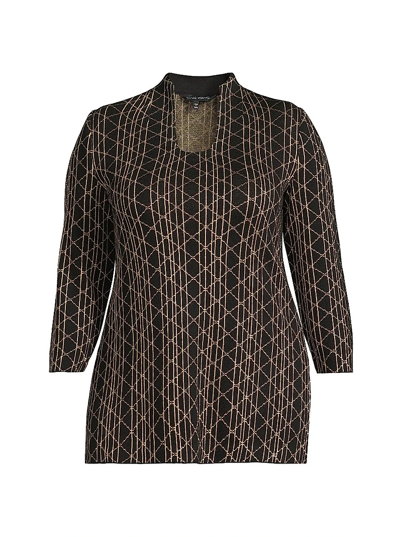 Plus Art Deco Geometric Knit Top