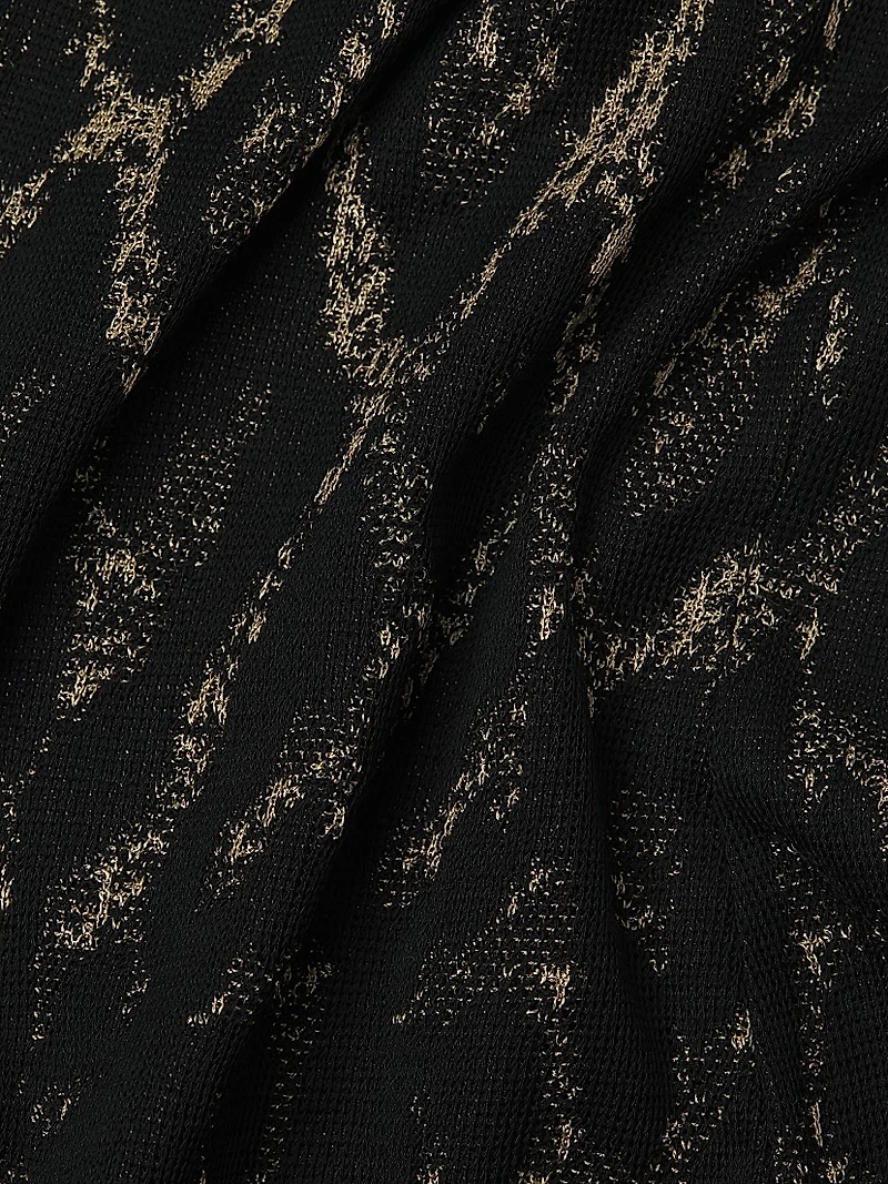 Plus Metallic Leopard Jacquard Knit Jacket