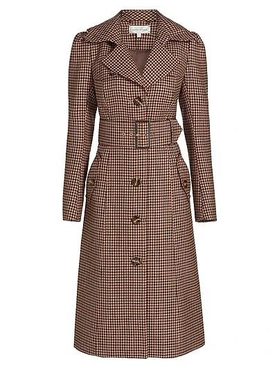 Charlie Houndstooth Wool Trench Coat
