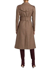Charlie Houndstooth Wool Trench Coat