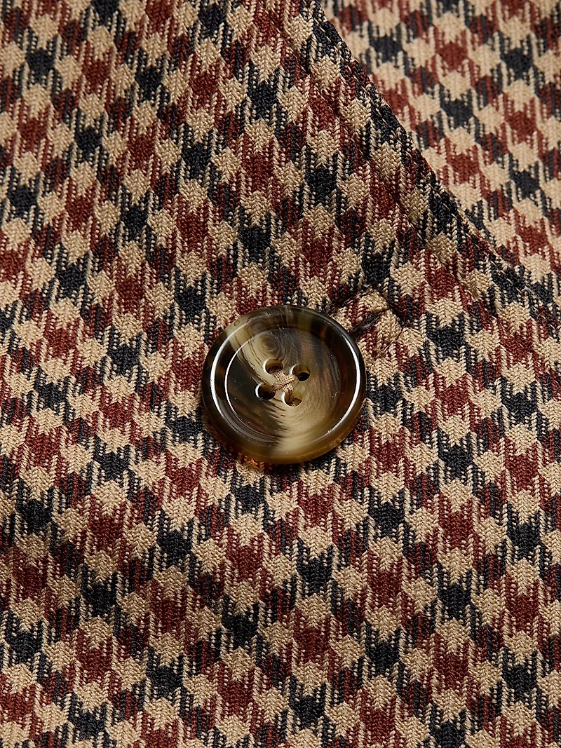 Charlie Houndstooth Wool Trench Coat