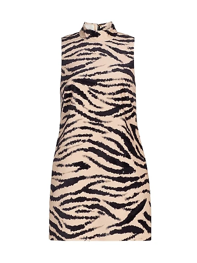 Tay Zebra-Print Stretch-Cotton Shift Dress