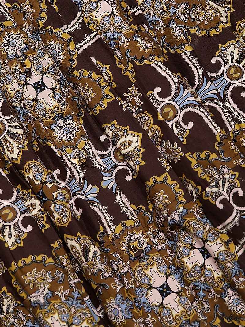 Cameron Tile-Print Cotton Poplin Shirtdress