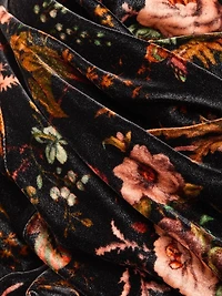 Connie Floral Crushed Velvet Midi-Dress