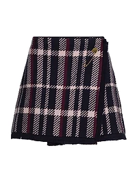 Jodi Plaid Merino Wool Wrap-Style Miniskirt
