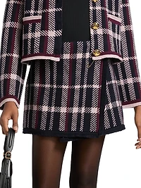 Jodi Plaid Merino Wool Wrap-Style Miniskirt