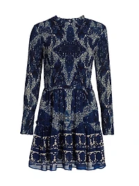 Viola Scrollwork Print Minidress
