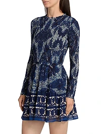 Viola Scrollwork Print Minidress