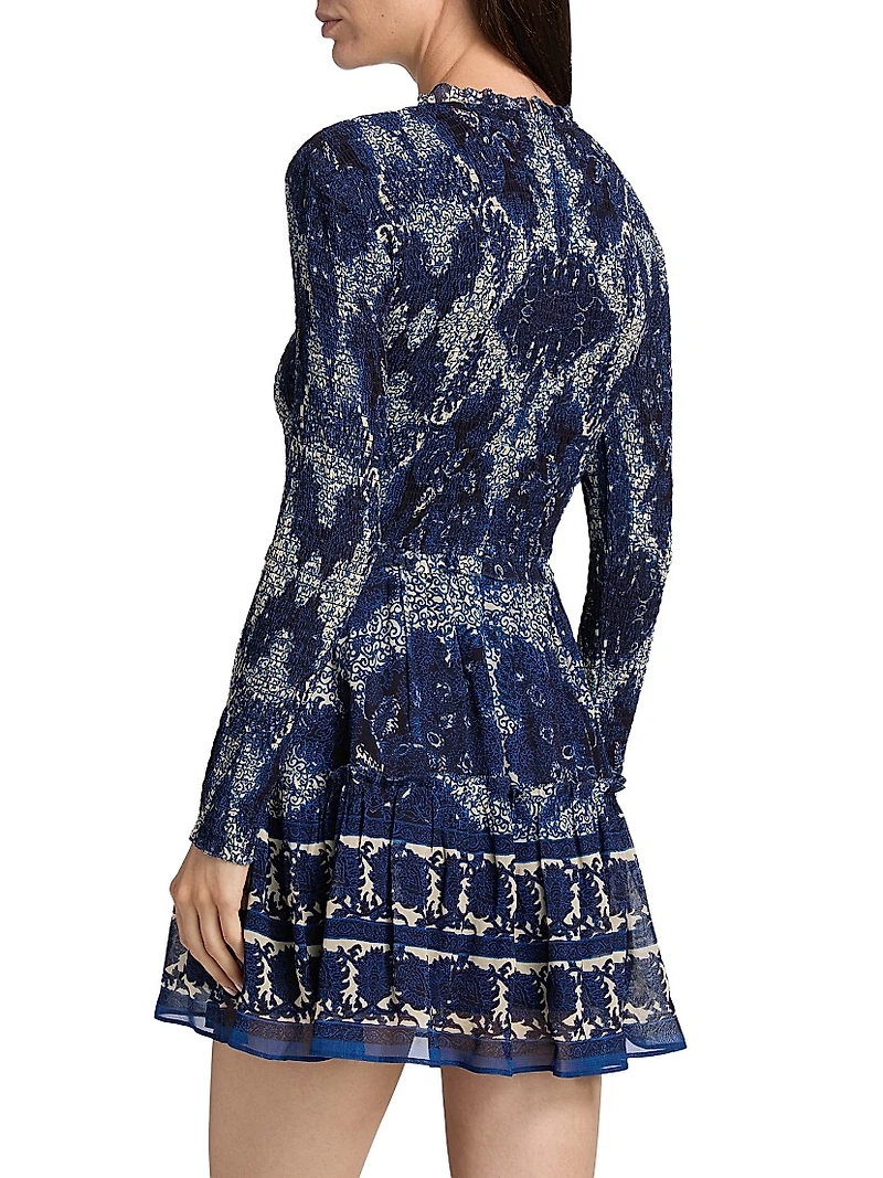 Viola Scrollwork Print Minidress