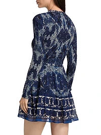 Viola Scrollwork Print Minidress