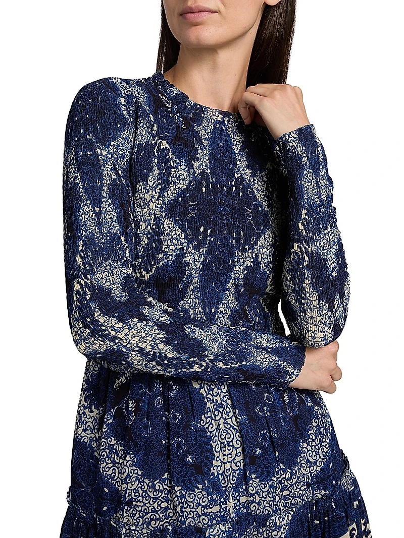 Viola Scrollwork Print Minidress