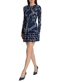 Viola Scrollwork Print Minidress