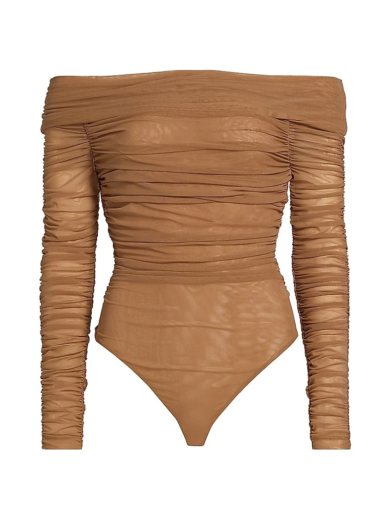Poppie Gathered Off-The-Shoulder Bodysuit