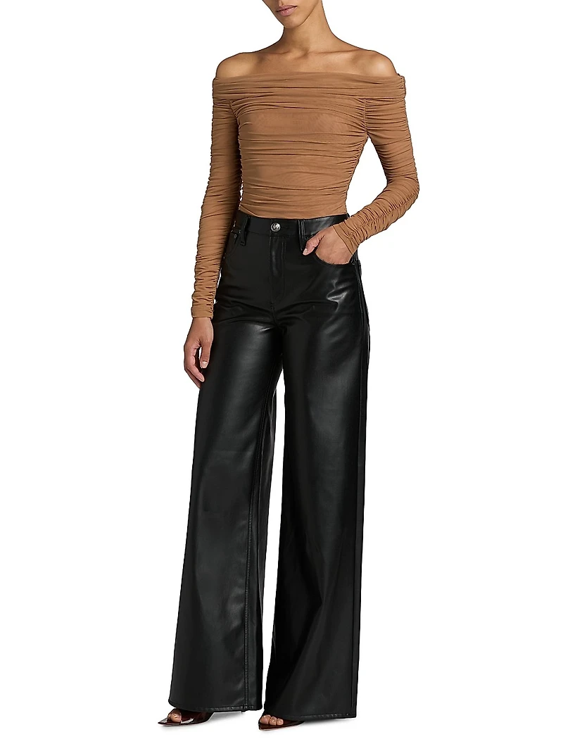 Poppie Gathered Off-The-Shoulder Bodysuit