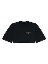 Cropped Fit T-Shirt Cotton with Stamp Print