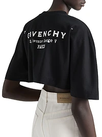 Cropped Fit T-Shirt Cotton with Stamp Print