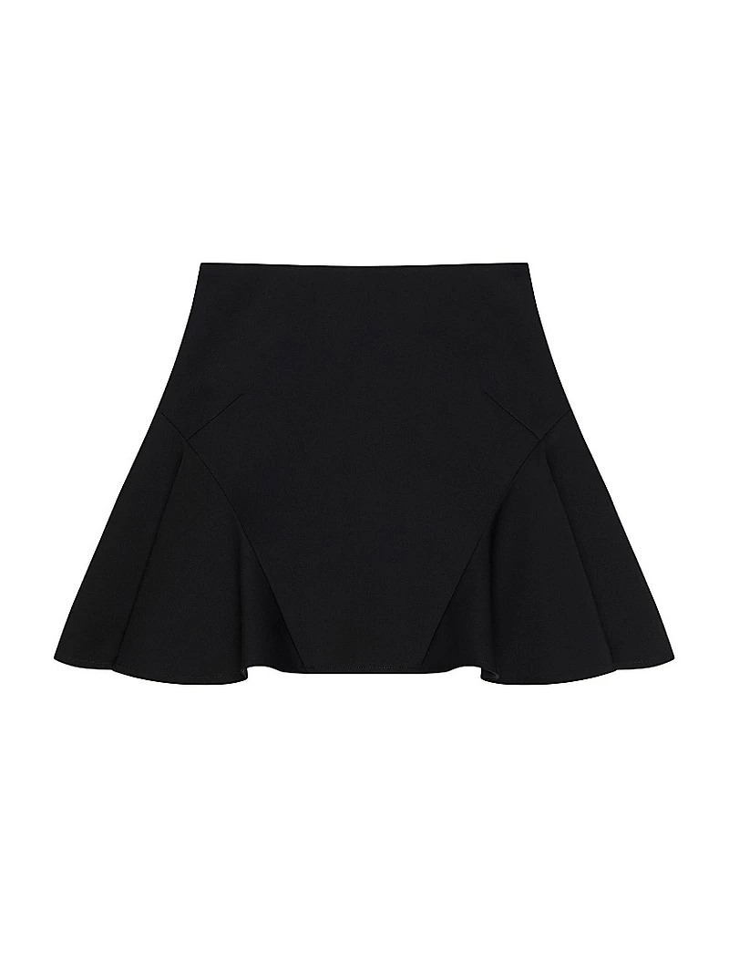 Ruffled Mini Skirt Wool