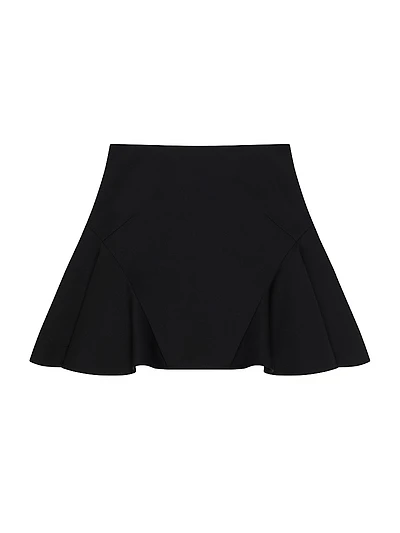 Ruffled Mini Skirt Wool