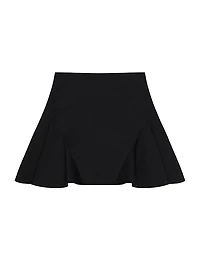 Ruffled Mini Skirt Wool