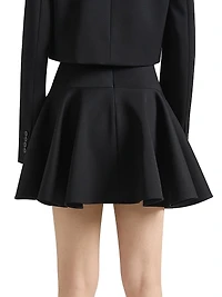 Ruffled Mini Skirt Wool
