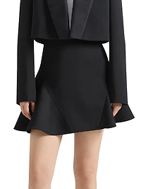 Ruffled Mini Skirt Wool