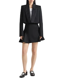 Ruffled Mini Skirt Wool