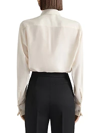 Tailored Cigarette Pants Wool with Satin Bands