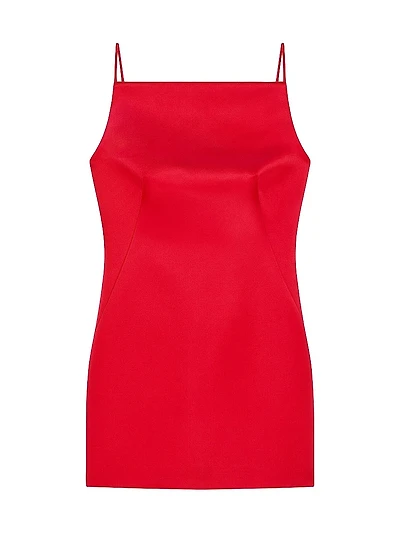 Mini Straps Dress Satin