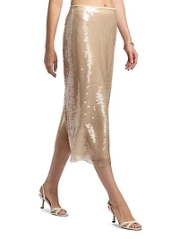 Kiah Sequin Pencil Midi-Skirt