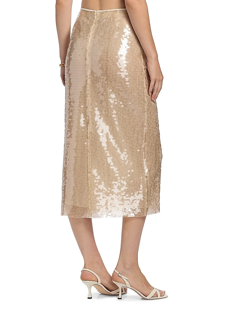 Kiah Sequin Pencil Midi-Skirt