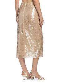 Kiah Sequin Pencil Midi-Skirt