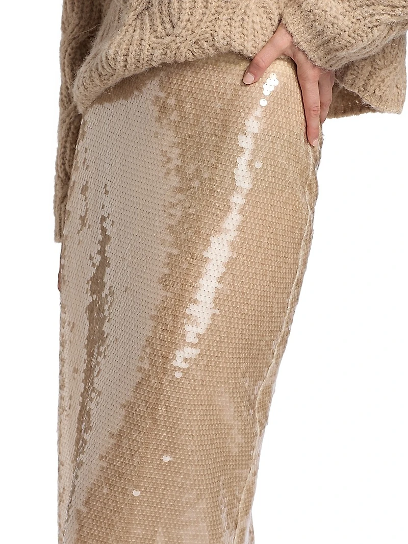 Kiah Sequin Pencil Midi-Skirt