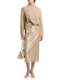 Kiah Sequin Pencil Midi-Skirt