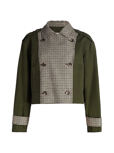 Walton Gingham Cotton Double-Breasted Jacket