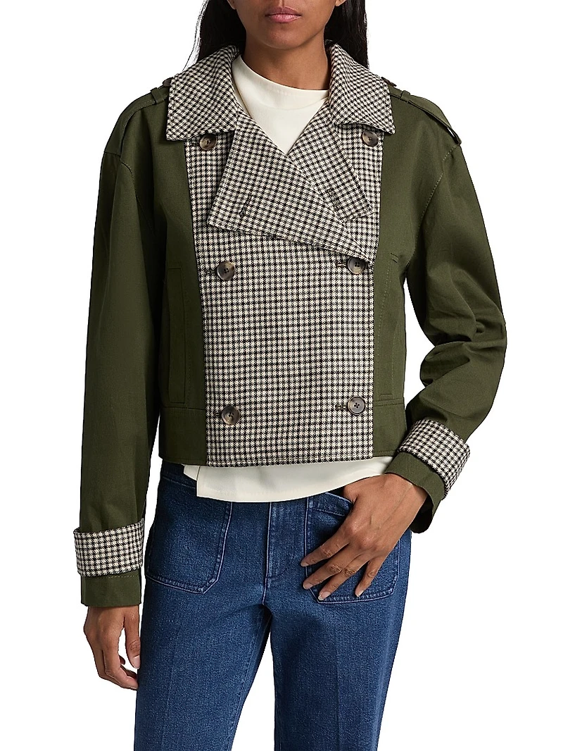 Walton Gingham Cotton Double-Breasted Jacket