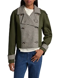Walton Gingham Cotton Double-Breasted Jacket