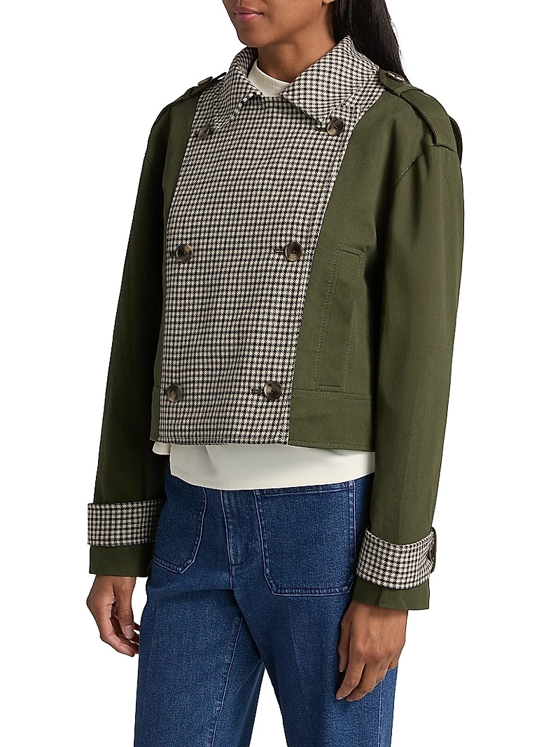 Walton Gingham Cotton Double-Breasted Jacket