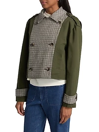 Walton Gingham Cotton Double-Breasted Jacket