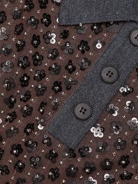 Camilla Sequined Wool Polo Sweater