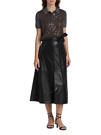 Camilla Sequined Wool Polo Sweater