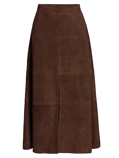 Hudson Suede Midi-Skirt