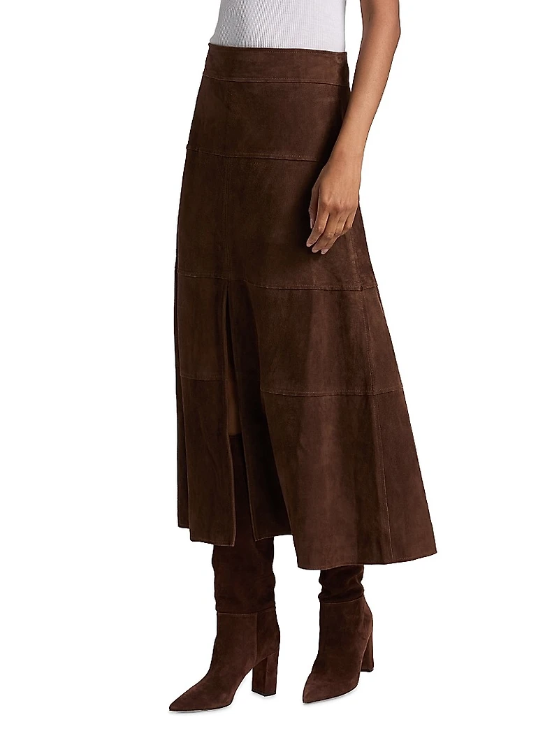 Hudson Suede Midi-Skirt