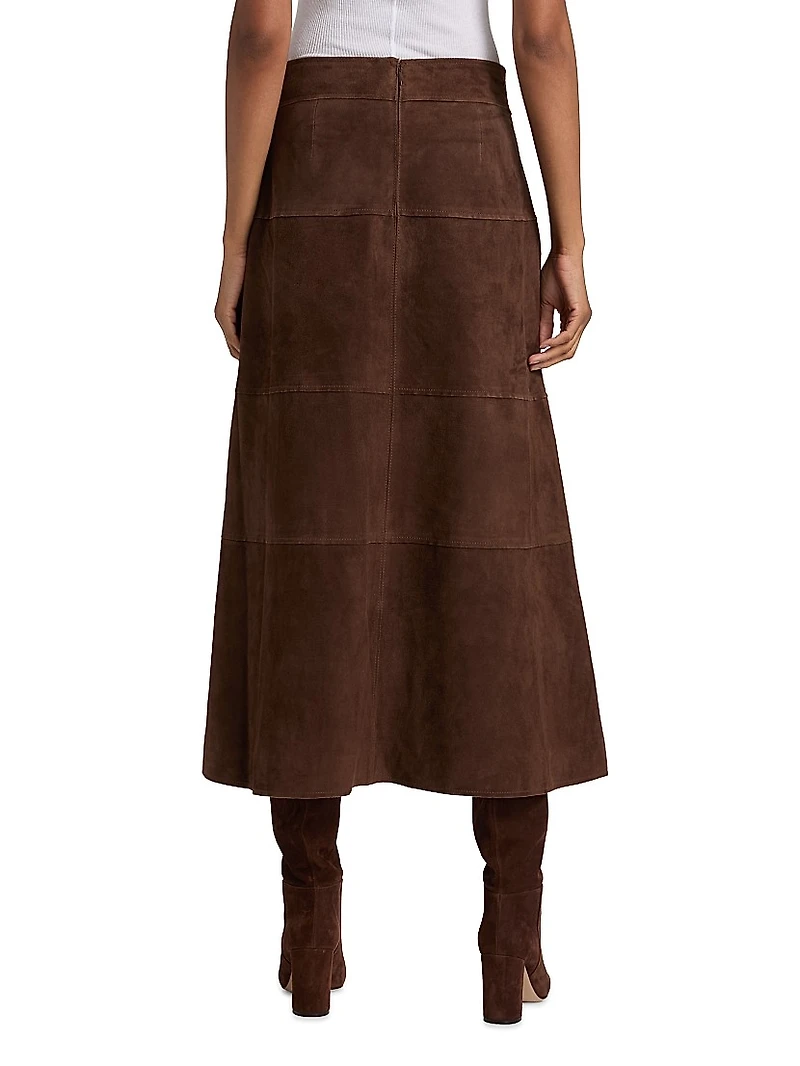 Hudson Suede Midi-Skirt