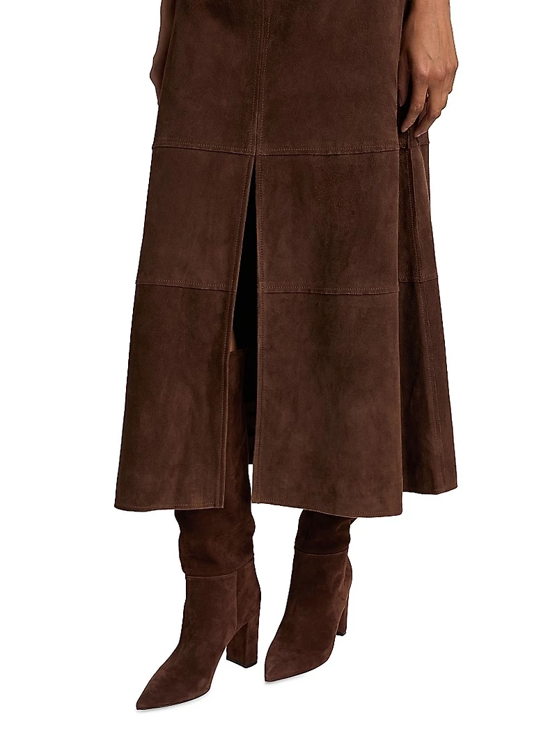 Hudson Suede Midi-Skirt