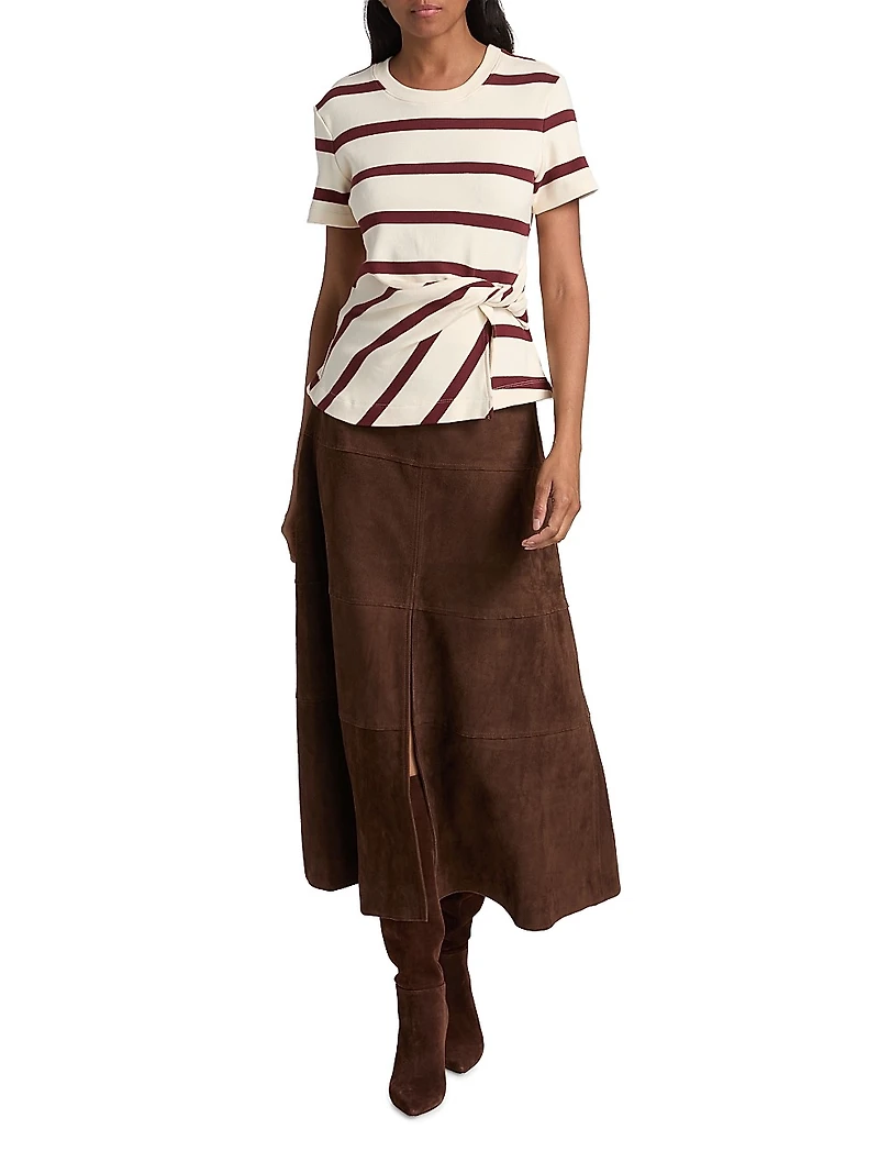 Hudson Suede Midi-Skirt